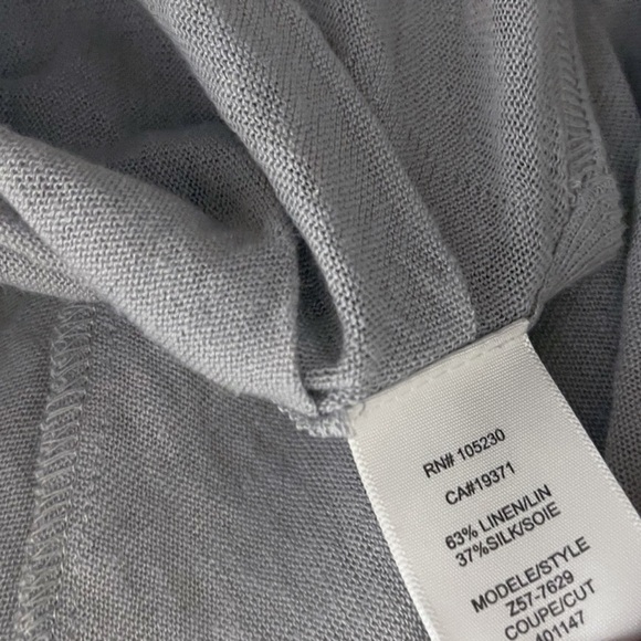 Joie Linen Silk Light Gray Open Front High Low Cardigan Medium Romance - Picture 4 of 7